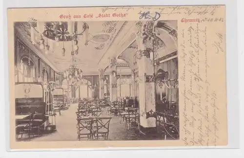 904405 Ak Chemnitz - Gruß aus Café "Stadt Gotha", Innenansicht 1903