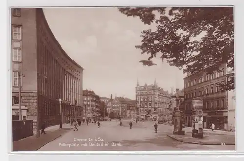 08675 AK Chemnitz - Falkeplatz mit Deutscher Bank und Litfaßsäule