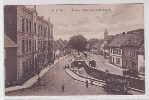 905133 Ak Eisleben Knaben-Volksschule Grabenstrasse um 1920