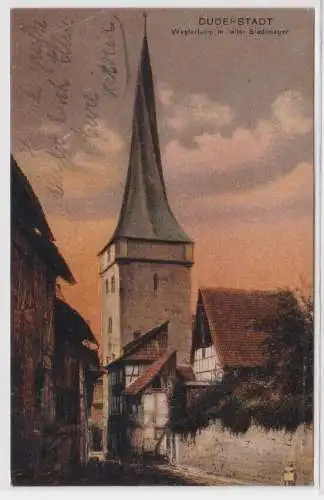 96730 Ak Duderstadt Westerturm mit alter Stadtmauer 1923