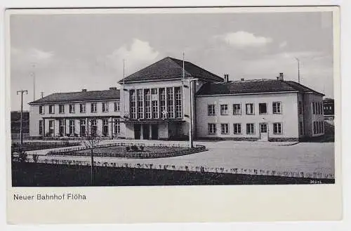 74705 Ak Neuer Bahnhof in Flöha um 1940