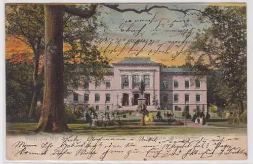 901478 AK Gruss aus Kiel - Universität mit Kaiserdenkmal 1903