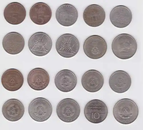 10 x DDR Gedenk Münzen 5,10 und 20 Mark Schiller, Buchenwald, Meißen (156375)