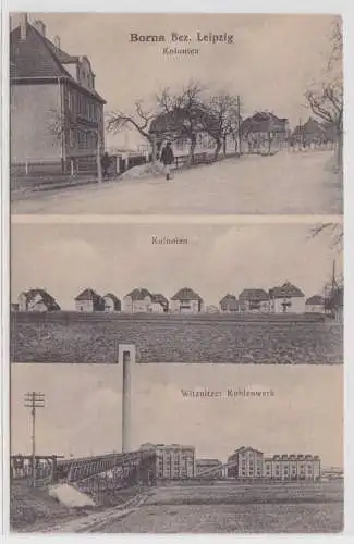 54742 Mehrbild Ak Borna Bez.Leipzig Witznitzer Kohlenwerk, Kolonien um 1920