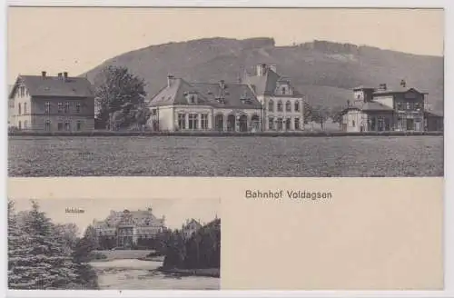 902959 Mehrbild Ak Bahnhof Voldagsen und Schloss um 1910