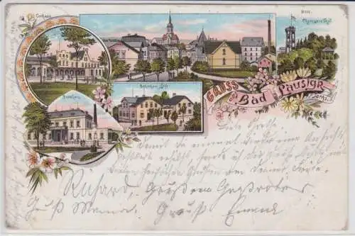 71507 Lithographie Ak Gruss aus Bad Lausick - Kurhaus, Bethlehem Stift, Badehaus