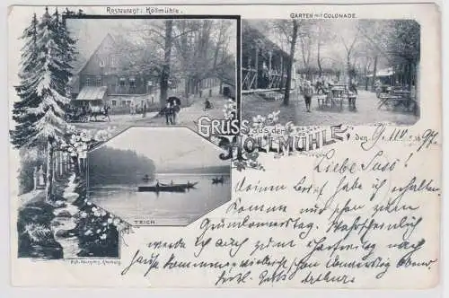 65301 Mehrbild Ak Gruß aus der Höllmühle Restaurant, Garten, Teich 1897