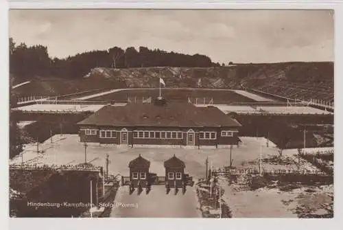 62537 Ak Stolp in Pommern Hindenburg Kampfbahn um 1926