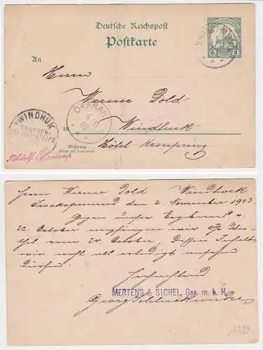 901937 Ganzsache P13 Deutsch Süd-Westafrika Namibia Stempel Swakopmund 1903