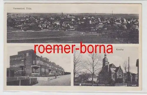 77554 Mehrbild Ak Hermsdorf Thüringen Totale, 30-Familienhaus, Kirche 1932