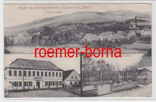 78032 Mehrbild Ak Gruß aus Hartmannsdorf bei Crossen a.d.Elster 1915