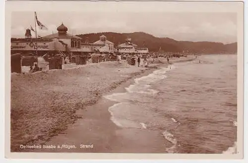 86570 Ak Ostseebad Baabe auf Rügen - Strand 1934