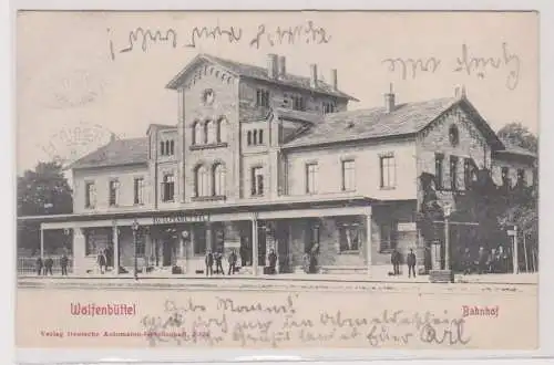 900059 Ak Wolfenbüttel Bahnhof Bahnsteigansicht 1905