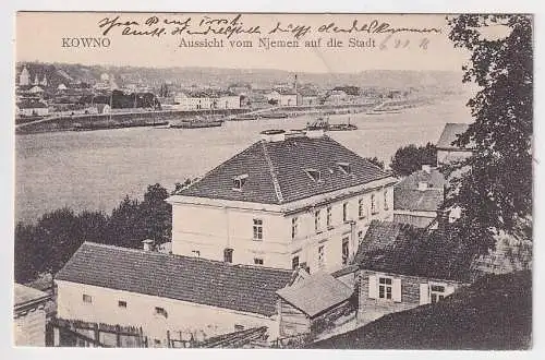 98068 Feldpost Ak Kowno Kaunas Litauen Aussicht vom Njemen auf die Stadt 1916