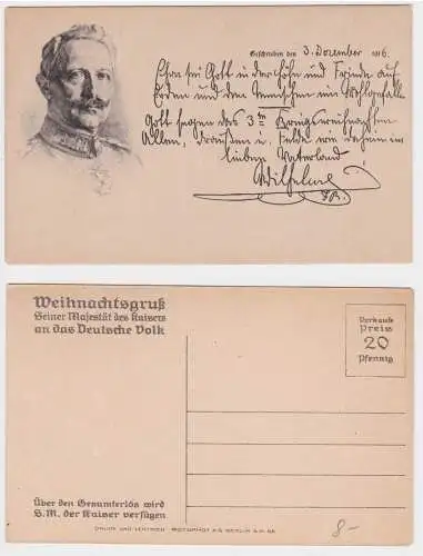 68309 AK Weihnachtsgruss seiner Majestät des Kaisers an das deutsche Volk 1916