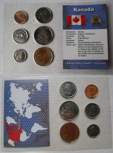 Kursmünzsatz KMS Kanada 6 Münzen 1 Cent - 1 Dollar 2002 - 2003 Blister (128266)