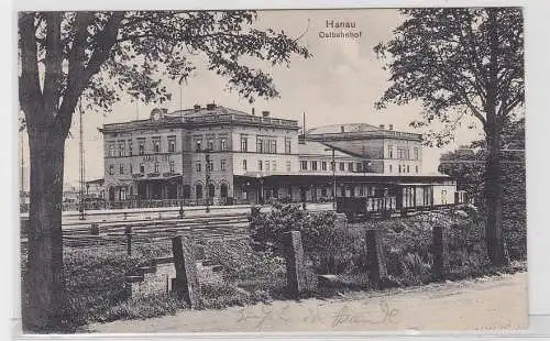 89347 Feldpost Ak Hanau Ostbahnhof Bahnsteigansicht 1914