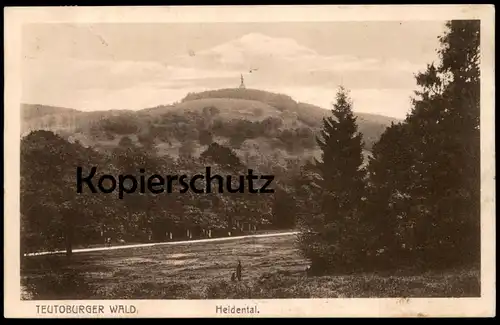 ALTE POSTKARTE HEIDENTAL MIT HERMANNS-DENKMAL IM TEUTOBURGER WALD BEI DETMOLD Hermannsdenkmal Ansichtskarte AK postcard