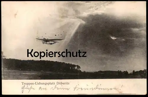 ALTE POSTKARTE TRUPPEN-UEBUNGSPLATZ DÖBERITZ FLUGZEUG Taube ? Plane Airplane Avion aircraft aeroplane postcard AK cpa