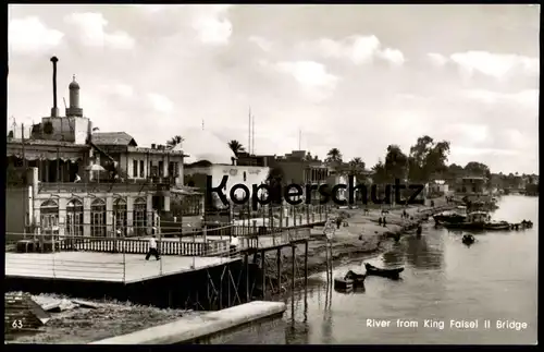 ALTE POSTKARTE BAGHDAD RIVER FROM KING FAISEL II BRIDGE Bagdad Irak Iraq Brücke pont cpa postcard AK Ansichtskarte