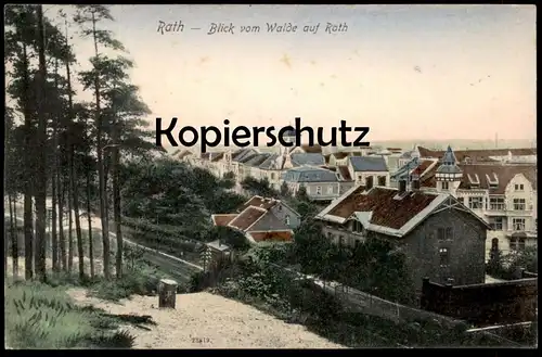 ALTE POSTKARTE RATH BLICK VOM WALDE AUF RATH DÜSSELDORF Verlag Reinicke & Rubin 1907 cpa postcard AK Ansichtskarte