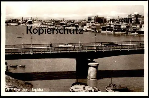 ALTE POSTKARTE RIVER VIEW BAGHDAD Bagdad Irak Iraq Brücke bridge pont Auto Autos car cars postcard cpa Ansichtskarte AK