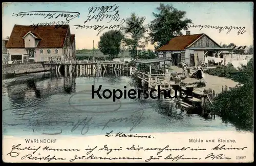 ALTE POSTKARTE WARENDORF MÜHLE UND BLEICHE postcard cpa Ak Ansichtskarte