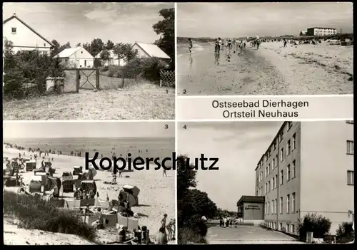 ÄLTERE POSTKARTE OSTSEEBAD DIERHAGEN ORTSTEIL NEUHAUS BETRIEBSFERIENHÄUSER FDGB HEIM LEBENSFREUDE Ansichtskarte postcard