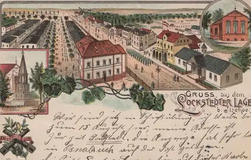 ALTE LITHO POSTKARTE GRUSS AUS DEM LOCKSTEDTER LAGER 1905 BEI ITZEHOE Kasernen Ansichtskarte postcard cpa