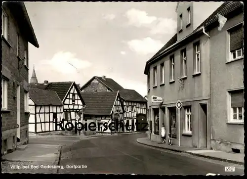 ÄLTERE POSTKARTE VILLIP BEI BAD GODESBERG DORFPARTIE WACHTBERG EDEKA SCHÄFER HOFFMANN Ansichtskarte cpa AK postcard