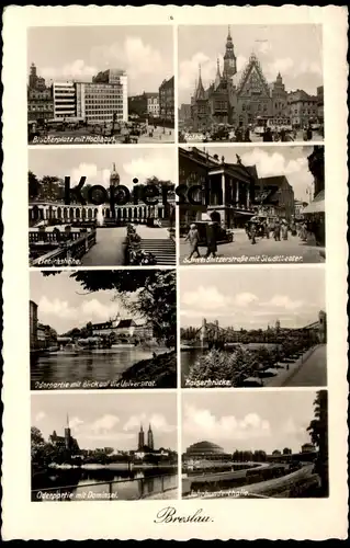 ALTE POSTKARTE BRESLAU BLÜCHERPLATZ MIT HOCHHAUS SCHWEIDNITZERSTRASSE MIT STADTTHEATER Wroclaw Ansichtskarte AK postcard