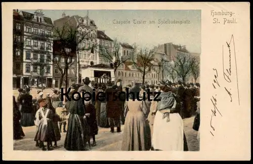 ALTE POSTKARTE HAMBURG ST. PAULI CASPERLE TEATER AM SPIELBUDENPLATZ Theater Kasper Kasperle Ansichtskarte cpa postcard