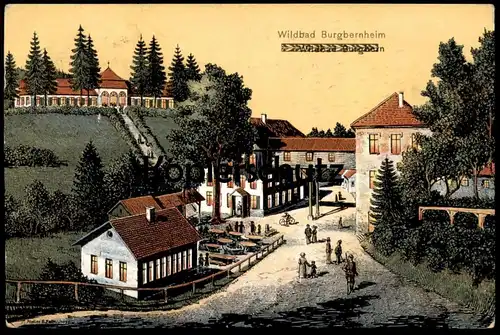 ALTE LITHO POSTKARTE WILDBAD BURGBERNHEIM EUGEN FELLE Isny Aurora Druckfehler postcard Ansichtskarte AK cpa