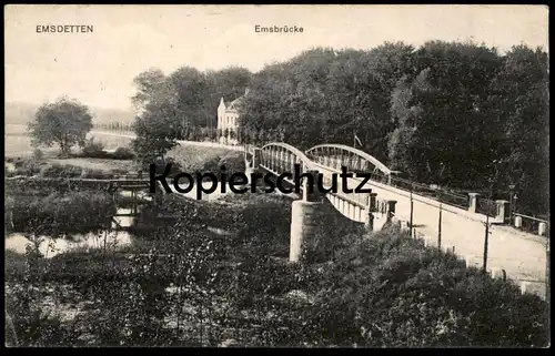 ALTE POSTKARTE EMSDETTEN EMSBRÜCKE EMS 1916 Brücke Ansichtskarte cpa postcard AK