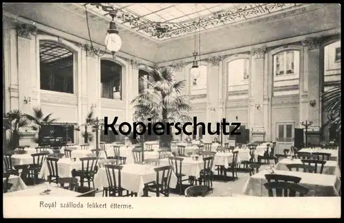 ALTE POSTKARTE GYÖR HOTEL ROYAL SZALLODA FELIKERT ETTERME Raab Rab cpa postcard AK Ansichtskarte