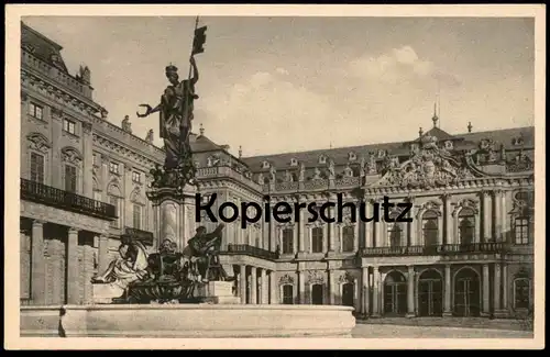 ALTE POSTKARTE WÜRZBURG RESIDENZ MIT FRANKONIABRUNNEN Brunnen fountain fontaine monument cpa postcard AK Ansichtskarte