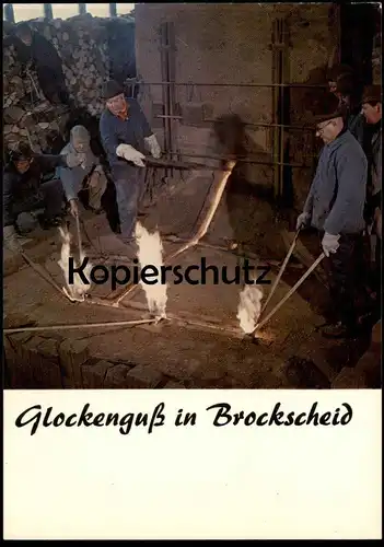 POSTKARTE BROCKSCHEID GLOCKENGIESSEREI bell foundry fonderie de cloches bells clarine cloche Glocke Glocken Handwerk