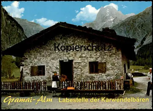 ÄLTERE POSTKARTE GRAMAI-ALM LABSTELLE DER KARWENDELBÄREN BÄR Bären ours bear Baer cpa postcard AK Ansichtskarte