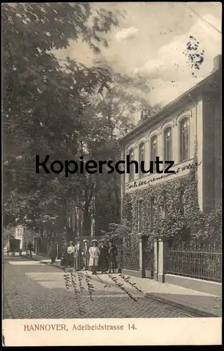 ALTE POSTKARTE HANNOVER ADELHEIDSTRASSE 14 PENSIONAT WEBER 1908 cpa postcard AK Ansichtskarte