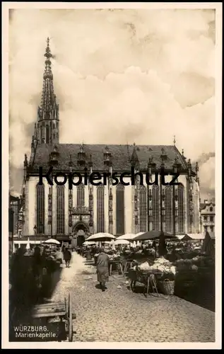 ALTE POSTKARTE WÜRZBURG MARIENKAPELLE MARKT STAND Market place Marktplatz Marché Gemüse Vegetables Légumes cpa postcard