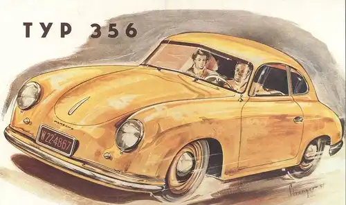 ÄLTERE POSTKARTE PORSCHE TYP 356 P.A.R.C ARCHIV-EDITION SIGN. STRENGER '57 Auto Car cpa postcard AK Ansichtskarte