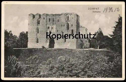 ALTE POSTKARTE DORPAT DOMRUINE ESTLAND 1912 Ruine Ruin Tartu Estonia Eesti Ansichtskarte AK cpa postcard