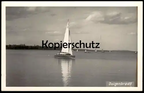 ALTE POSTKARTE DOLGENBRODT HEIDESEE SEEbei Königswusterhausen Segelboot Sailing boat Voilier Yole postcard Ansichtskarte