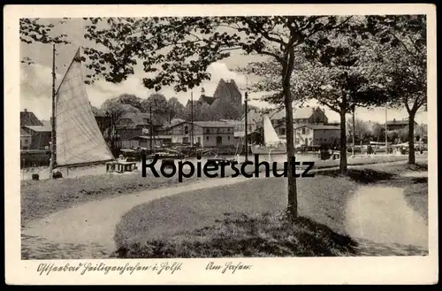 ALTE POSTKARTE OSTSEEBAD HEILIGENHAFEN IN HOLSTEIN AM HAFEN Fischerboot Fischer Schiff Fishing Boat Ship bateaux cpa AK