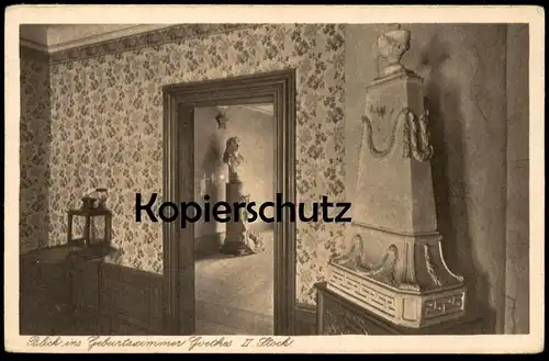 ALTE POSTKARTE FRANKFURT BLICK IN GOETHES GEBURTSZIMMER II. STOCK Johann Wolfgang von Goethe Museum poet cpa postcard AK