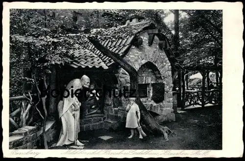 ALTE POSTKARTE BENSBERG MILCHBORNTAL HÄNSEL UND GRETEL IM STALL Märchen fairy tale fable Grimm Hexe witch sorcière cpa