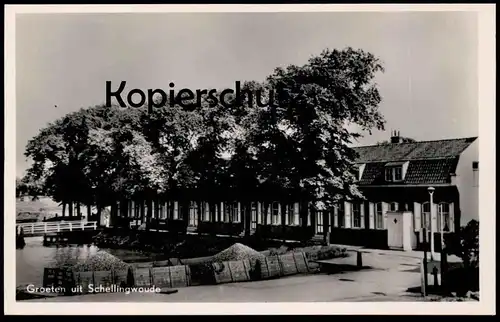 ALTE POSTKARTE GROETEN UIT SCHELLINGWOUDE FRACHTSCHIFF STEINE cargo ship Amsterdam Noord Nederland netherlands postcard