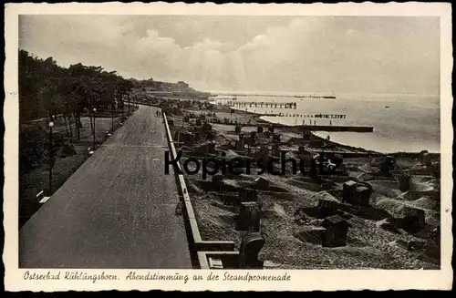 ALTE POSTKARTE OSTSEEBAD KÜHLUNGSBORN 1941 ABENDSTIMMUNG AN DER STRANDPROMENADE OSTSEE AK Ansichtskarte cpa