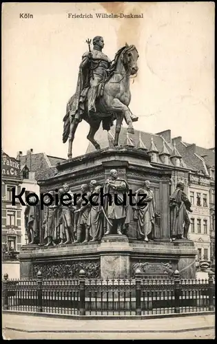 ALTE POSTKARTE KÖLN FRIEDRICH WILHELM DENKMAL 1911 Schweine-Schlachterei Cöln monument cpa postcard AK