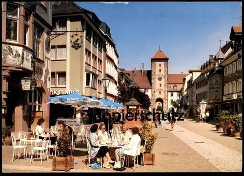 ÄLTERE POSTKARTE VILLINGEN-SCHWENNINGEN RIETSTRASSE OBERE STRASSE RESTAURANT LA PERGOLA Litfasssäule Ansichtskarte cpa